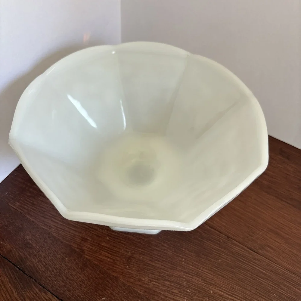 Vintage Harvest Grape Milk Glass Indiana Colony Compote Pedestal Fruit Dish Bowl